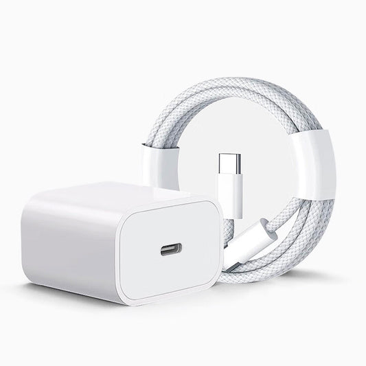 30W USB-C Fast Charger with Premium Braided Cable for iPhone 15/16/17 Pro & Pro Max